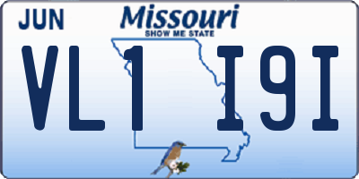 MO license plate VL1I9I