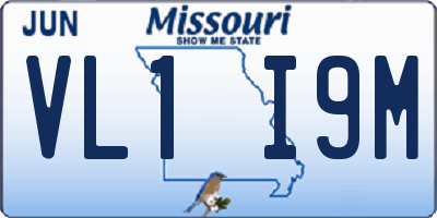 MO license plate VL1I9M