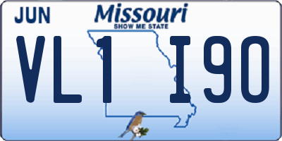 MO license plate VL1I9O