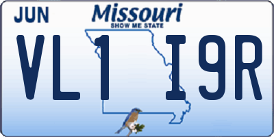 MO license plate VL1I9R