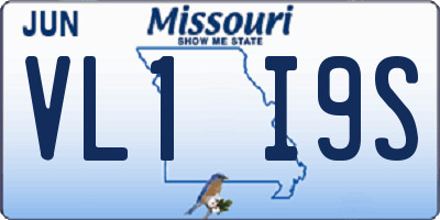 MO license plate VL1I9S