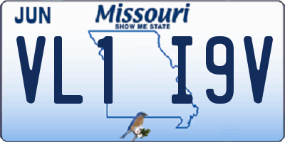 MO license plate VL1I9V