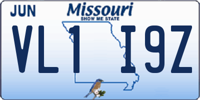 MO license plate VL1I9Z