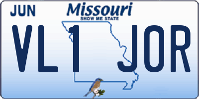 MO license plate VL1J0R