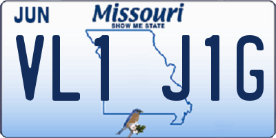 MO license plate VL1J1G