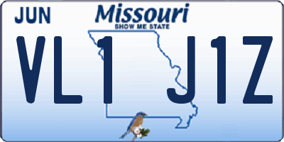 MO license plate VL1J1Z