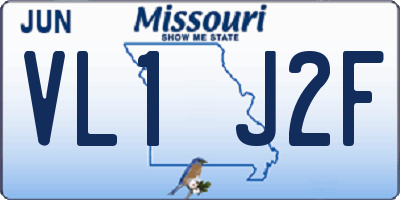 MO license plate VL1J2F