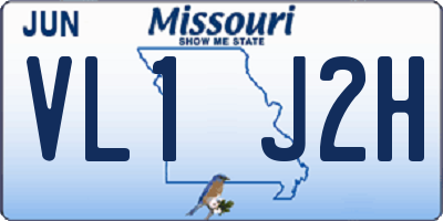 MO license plate VL1J2H