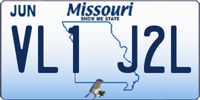 MO license plate VL1J2L
