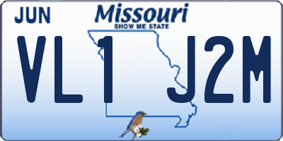 MO license plate VL1J2M