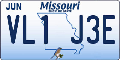 MO license plate VL1J3E