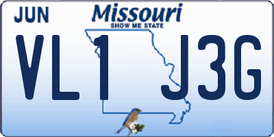 MO license plate VL1J3G