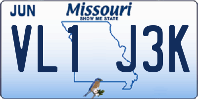MO license plate VL1J3K