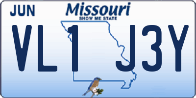 MO license plate VL1J3Y