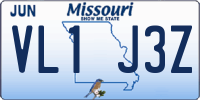 MO license plate VL1J3Z