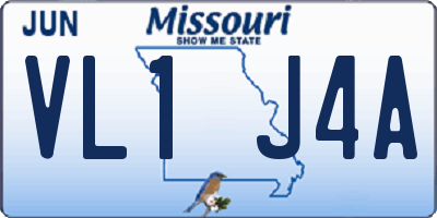 MO license plate VL1J4A