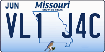 MO license plate VL1J4C