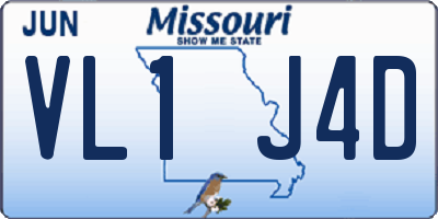 MO license plate VL1J4D