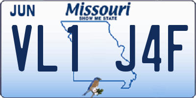 MO license plate VL1J4F