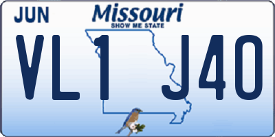 MO license plate VL1J4O