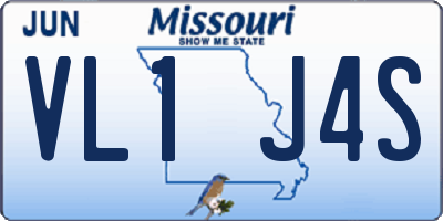 MO license plate VL1J4S