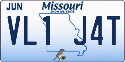 MO license plate VL1J4T