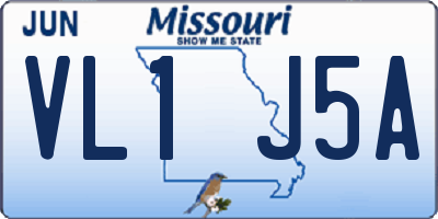 MO license plate VL1J5A