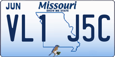 MO license plate VL1J5C