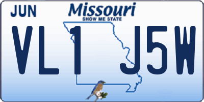 MO license plate VL1J5W