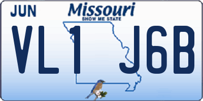MO license plate VL1J6B