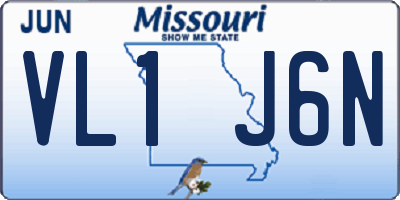MO license plate VL1J6N