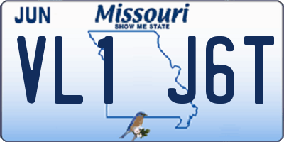 MO license plate VL1J6T