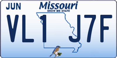 MO license plate VL1J7F