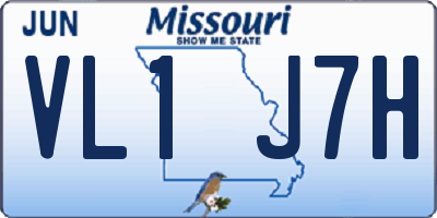 MO license plate VL1J7H