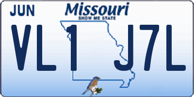 MO license plate VL1J7L