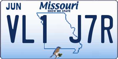 MO license plate VL1J7R