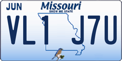 MO license plate VL1J7U