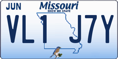 MO license plate VL1J7Y