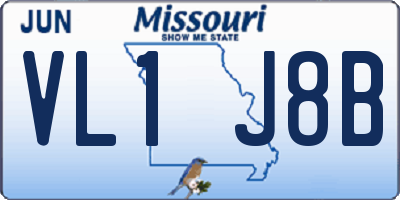 MO license plate VL1J8B