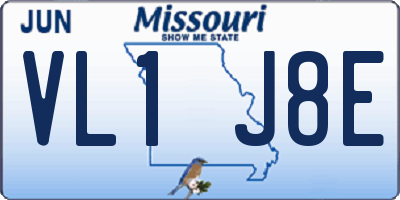 MO license plate VL1J8E