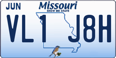 MO license plate VL1J8H