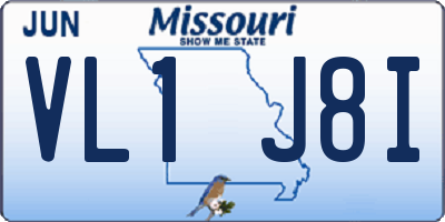 MO license plate VL1J8I