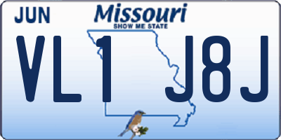 MO license plate VL1J8J
