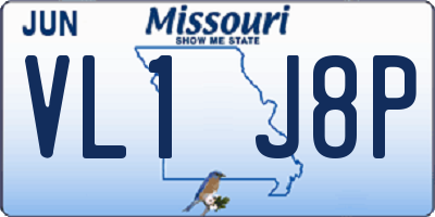 MO license plate VL1J8P