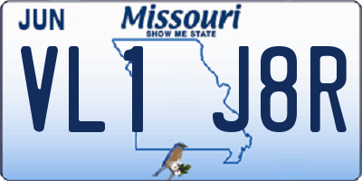 MO license plate VL1J8R