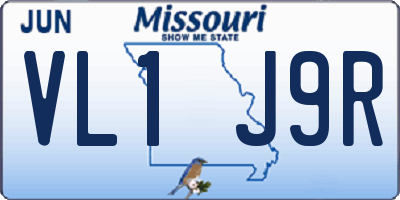MO license plate VL1J9R