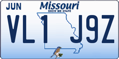 MO license plate VL1J9Z