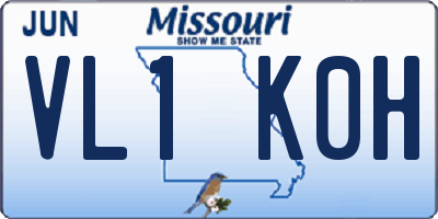MO license plate VL1K0H