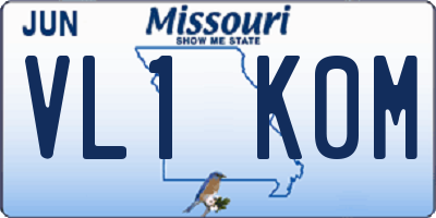 MO license plate VL1K0M
