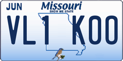 MO license plate VL1K0O